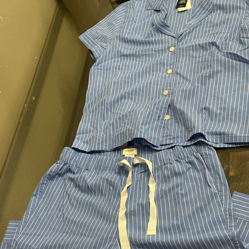 J. Crew Blue and White Striped Pajama Bottoms
